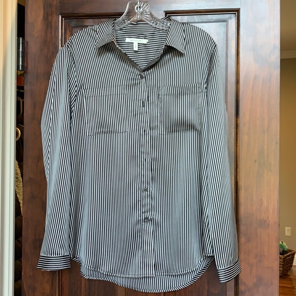 Avec Les Filles Stripe Button Down Shirt Small - Picture 1 of 4
